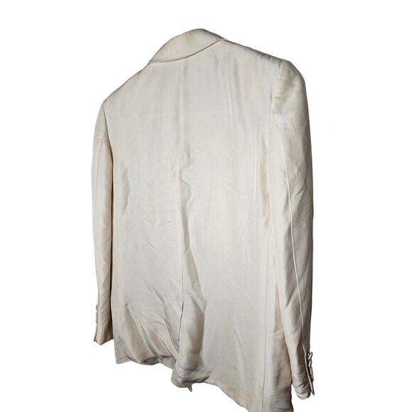 Stella McCartney Beige Blazer Jacket Women’s 36 Small 100% Silk Italy Spot Flaws - Picture 14 of 16